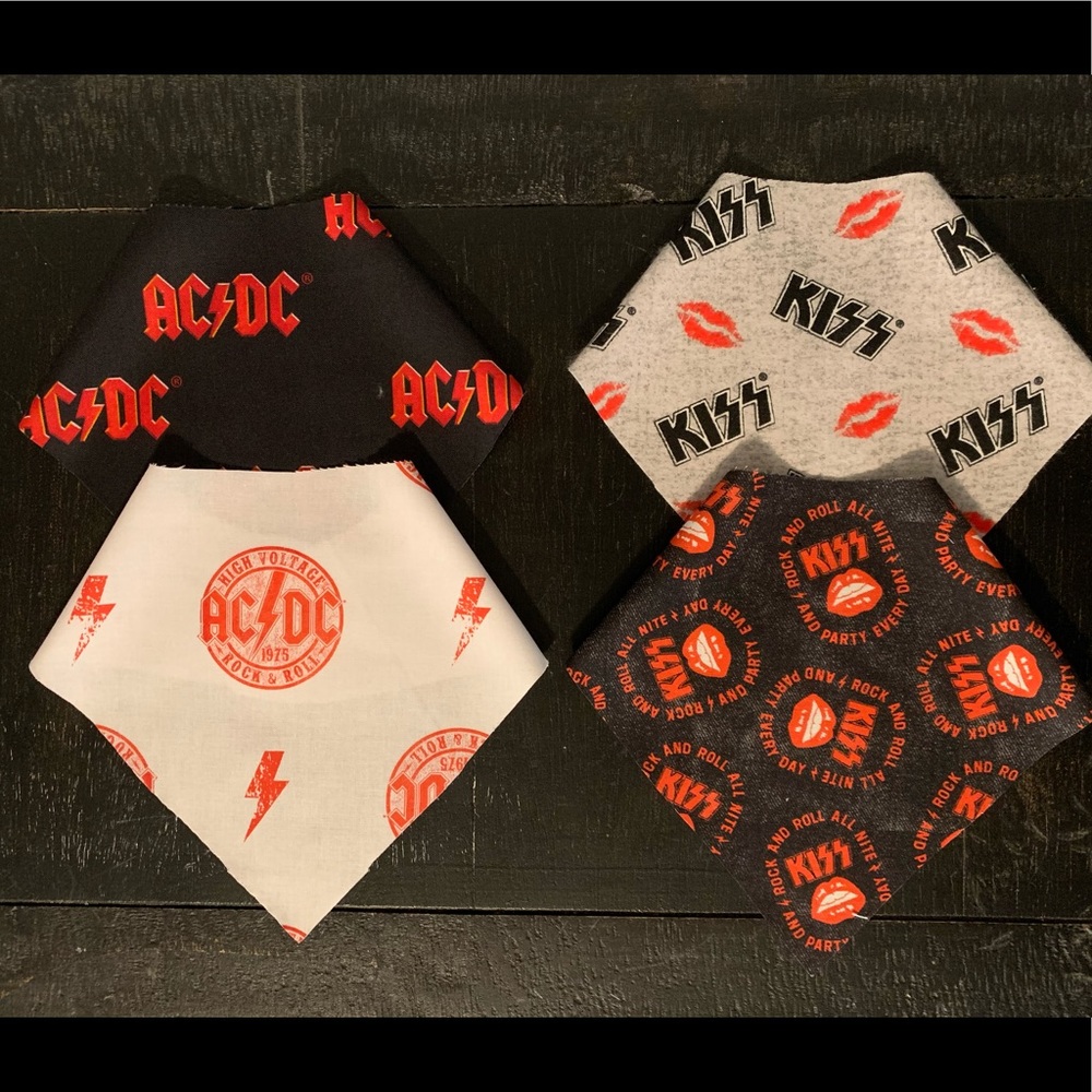 Rock band baby bandana bibs - set of 4